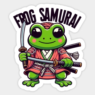 Samurai Kawaii Frog Sticker